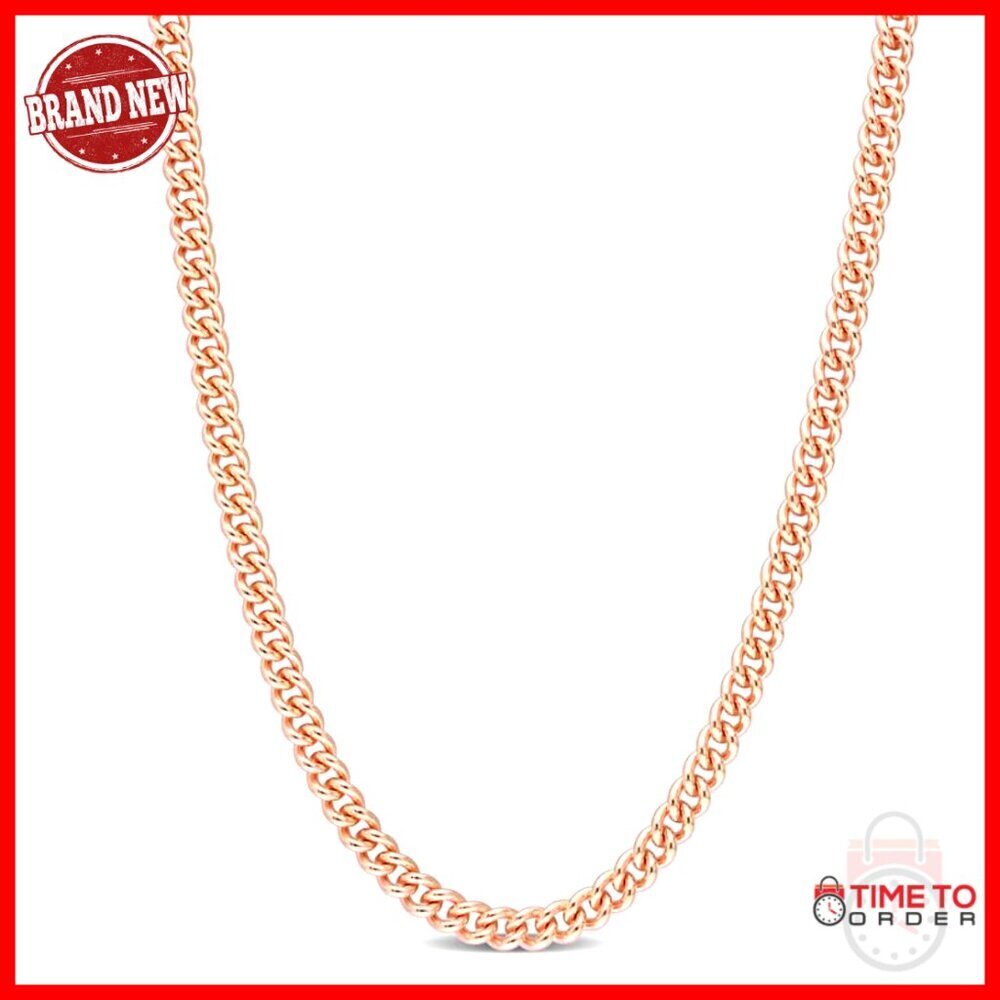 Italian 925 Sterling Silver Curb Link Chain Necklace, 4.4mm Width, Multiple